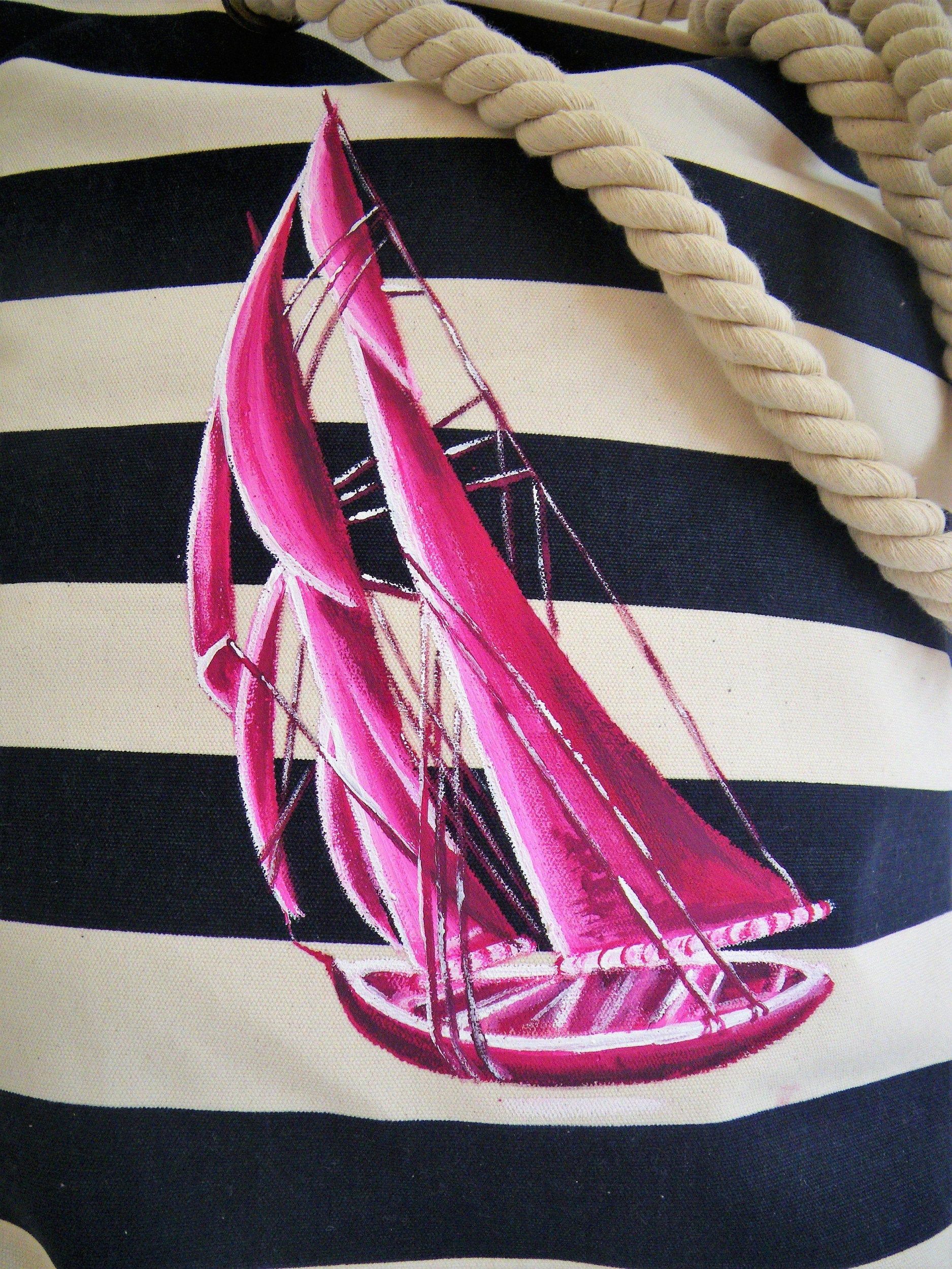 sac marin à cordons avec voilier
