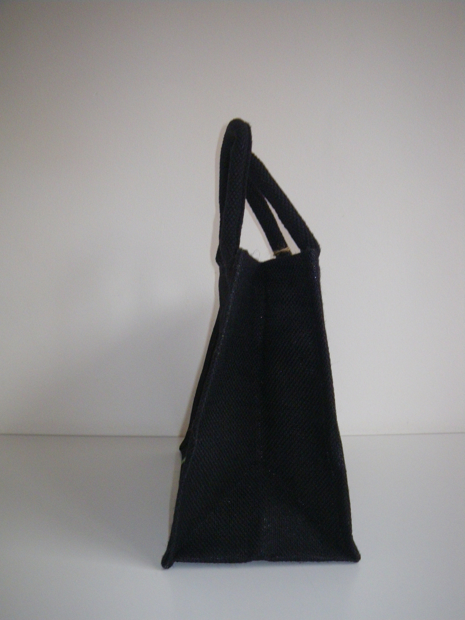 sac jute noire avec fleur de pissenlit