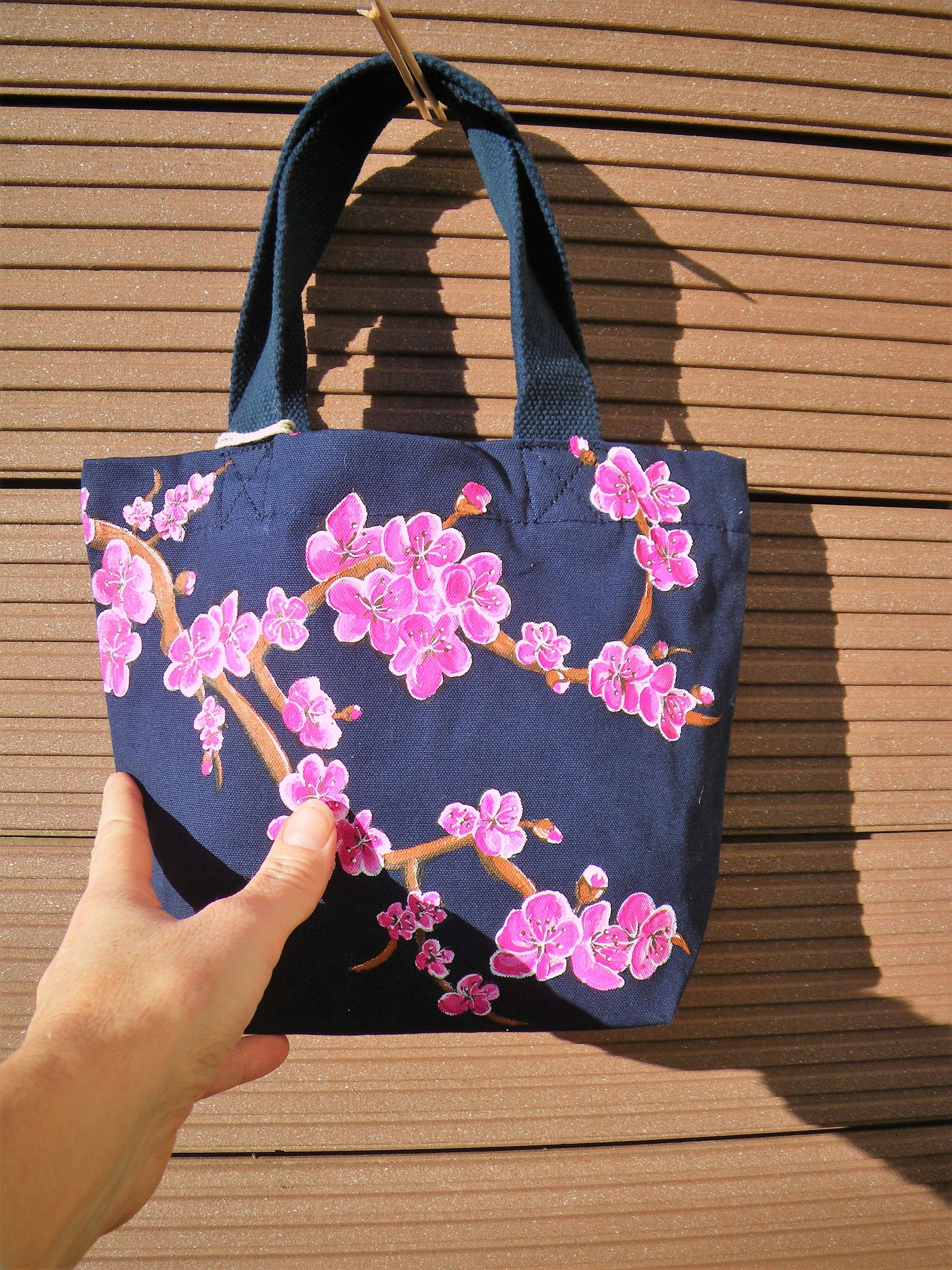 sac en coton bio fleurs de cerisier