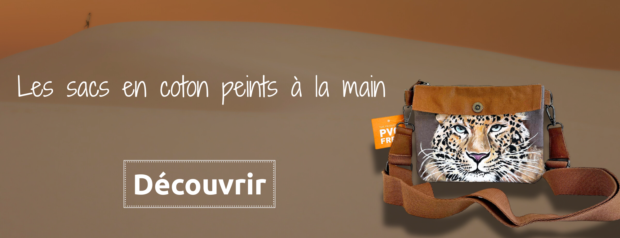 Présentation des sacs en coton peints à la main par Elles et No.