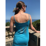 robe de plage bleu papillon