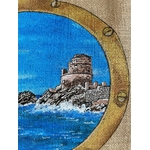 sac en jute wesfordmill avec la tour corse dErbalunga  peint à la main par Elles et No.