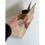 sac en jute wesfordmill avec un portrait de femme africaine et son turban peint à la main par Elles et No.