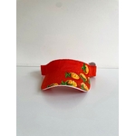 visière orange en coton avec des ananas peints à la main par Elles et No.