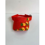 visière orange en coton avec des ananas peints à la main par Elles et No.