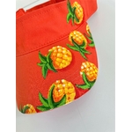 visière orange en coton avec des ananas peints à la main par Elles et No.