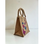 petit sac en jute avec des papillons peints à la main par Elles et No.