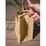 sac en jute naturelles avec des cornets de glaces colorés peints à la main par Elles et No.