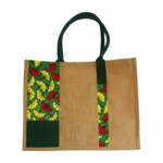 sac de plage en jute avec des motifs max peints à la main par Elles et No;