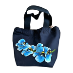 Petit sac coton bio avec orchidées peintes à la main