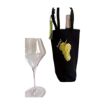 sac à bouteille de vin et champagne peint à la main par Elles et No.