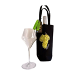 sac à bouteille de vin et champagne peint à la main par Elles et No.