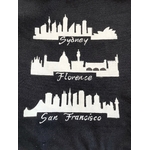 Tote bag en coton noir bio avec skylines peintes à la main  (4)