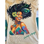 tee-shirt personnalisé avec une danseuse de carnaval do Brazil peinte à la main par Elles et No.