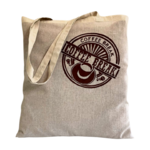 Tote bag beige avec_un_message coffee break peint a la main par Elles et No.