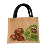 sac jute les châtaignes peint à la main par Elles et No.