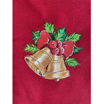 Pochon en coton rouge avec des cloches de Noël peintes à la main par Elles et No.