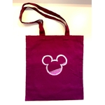 tote bag bordeaux avec tête de mickey Mouse peinte à la main par Elles et No.
