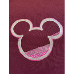 tote bag bordeaux avec tête de mickey Mouse peinte à la main par Elles et No.