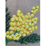sac jute M avec des mimosas peints à la main (2)