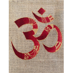 symbole hindouiste AUM peint à la main sur un sac en jute S (3)