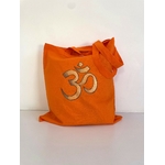 symbole hindouiste  peint à la main sur un tote bag orange par Elles et No.