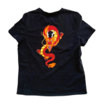tee-shirt noir 10 12 ans avec un dragon chinois peint à la main (2)