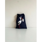 pochon de pâques avec une cigogne peinte à la main par Elles et No.