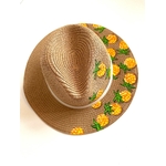 chapeau panama avec ananas peints à la main (1)