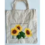 tote bag en coton beige avec des tournesols peints à la main (4)