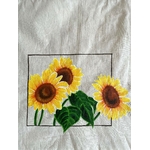 tote bag en coton beige avec des tournesols peints à la main par Elles et No.