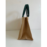 sac en jute avec une grosse marguerite peinte  à la main par Elles et No.