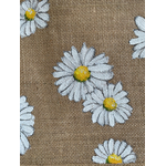 Petit sac en jute avec des marguerites peintes à la main par Elles et No.