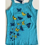 tee-shirt bleu enfant avec des papillons peints à la main  (3)