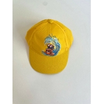 casquette enfant jaune avec ourson surfeur peint à la main  par Elles et No.