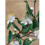 sac en jute avec fleurs de myrte corse peintes à la main par Elles et No.