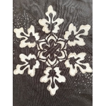 tote bag Elles et No.  coton gris à anses courtes avec un flocon de neige en gros plan peint. à la main