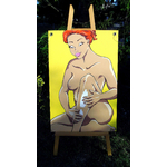 tableau bois XL portrait de femme