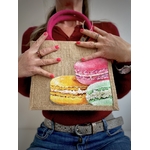 sac jute Elles et No. avec macarons de Paris peints à la main