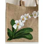 Elles et No.  sac en jute avec orchidées peintes à la main