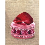 sac en jute avec un gâteau Ispahan peint à à la main par Elles et No.