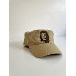 casquette cubaine couleur olive beige avec la tête de Che Guevara peinte à la main par Elles et No.