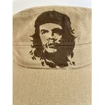 casquette cubaine couleur olive beige avec la tête de Che Guevara peinte à la main par Elles et No.