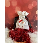pochon avec bonhomme de neige  de Noël peint à la main par Elles et No.