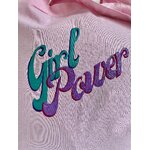 Tote bag coton rose avec le message scintillant girl power peint à la main par Elles et No.