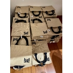 sacs en jute avec logo Marriott hôtel peint à la main par Elles et No.