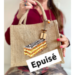 sac en jute avec un millefeuille peint à la main par Elles et No.