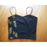 top noir femme style bustier avec ananas