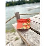 visière orange pour femme avec ananas scintillants peints à la main par elles et no