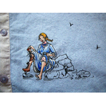 chemise femme bleue col mao imprimée